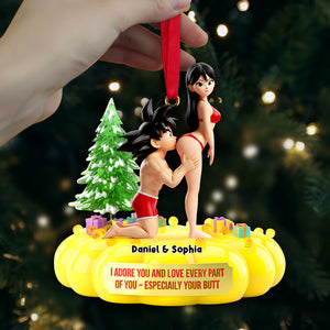 Cheeky Kiss Couple Ornament - Personalized Gift For Couples 05OHLU111125-Homacus