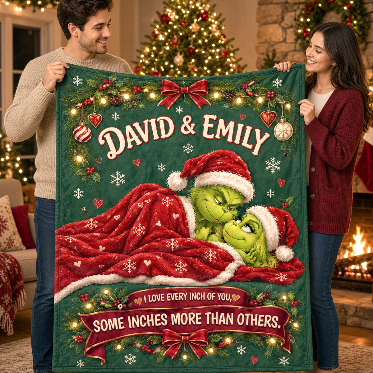Funny "I Love Every Inch Of You" Blanket - Personalized Gifts For Couple 05TTTN051026-Homacus
