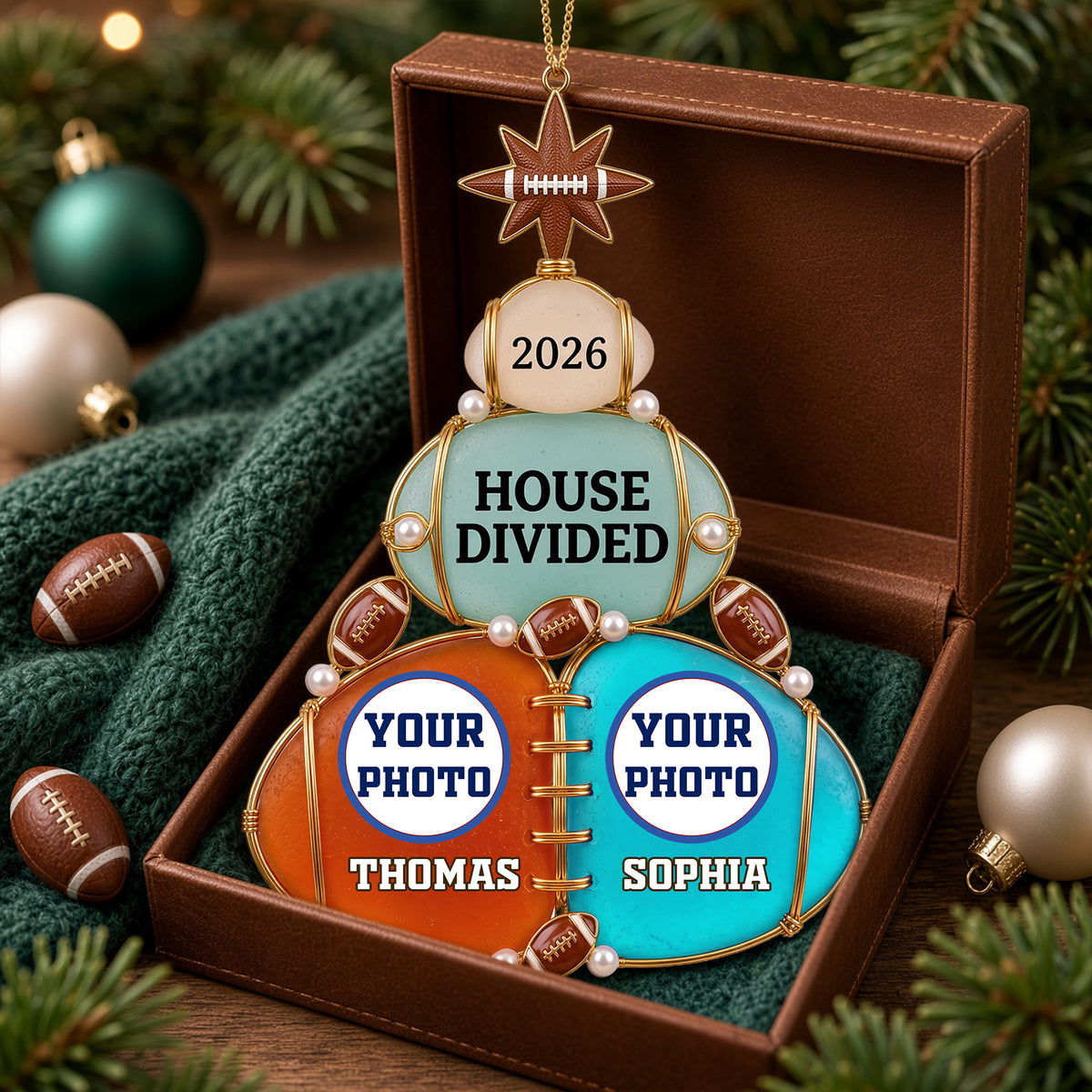 House Divided Couple Acrylic Ornament - Personalized Gifts For Couples 07HULU061026-Homacus