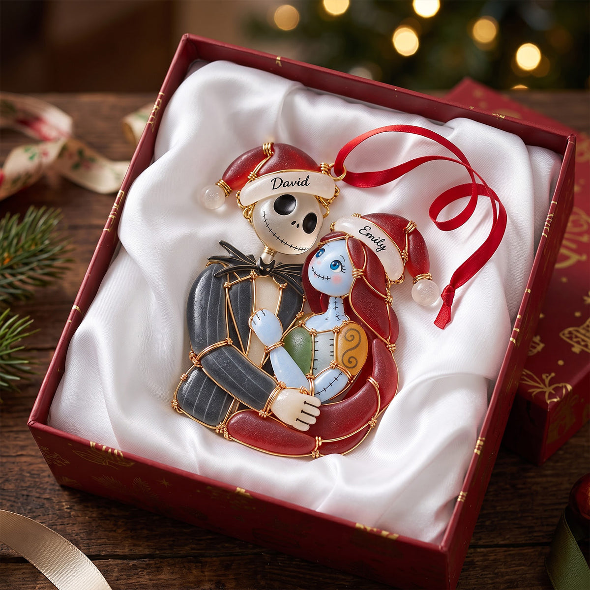 Love To Bone Sea Glass Effect Ornament, Personalized Gifts For Couple 05qhtn151026-Homacus