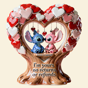 Cute Alien Romance Acrylic Plaque - Personalized Gifts For Couple Plaque 02TGDT020226-Homacus