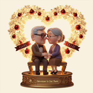 Romantic Old Couple Light Box, Personalized Gifts For Couple 04TODT281125-Homacus