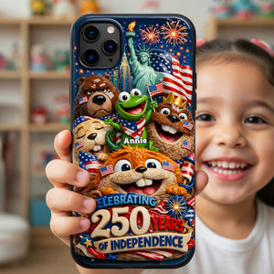 USA 250th Anniversary Cute Character Squad Phone Case - Personalized Gifts 07tylu160326-Homacus