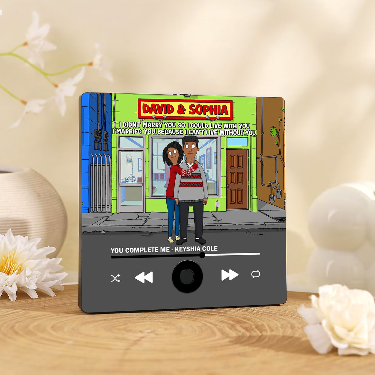 Custom Music Fridge Magnet Gifts For Couple 02qhtn301224hg I Can't Live Without You-Homacus