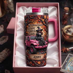 Witch Off-road Journey Colorful 40oz Tumbler With Handle - Personalized Gifts For Off-road Lovers 04hulu200826-Homacus