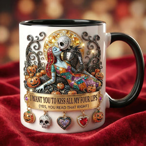 Kissing Skeleton Couple Coffee Mug - Personalized Gifts For Couple 01huqn301225-Homacus