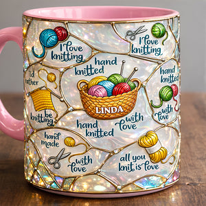 Hand Knitted Accent Mug - Personalized Gifts For Knitting Lovers 03TODT140126-Homacus