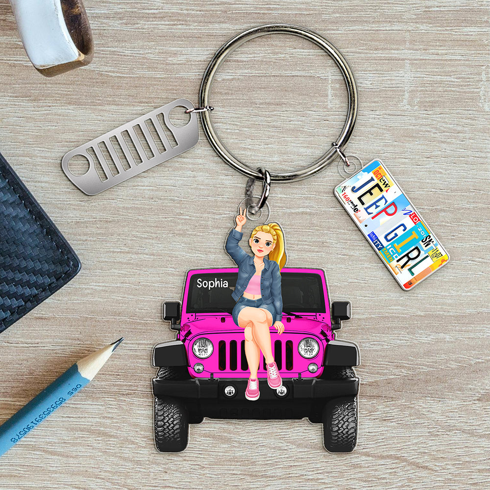 Personalized Gifts For Off-roaders Keychain With Charms 07qhqn190724pa License Plate Charms-Homacus