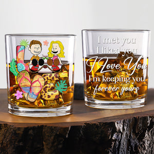 Personalized Gifts For Couple Round Whiskey Glass Summer Vacation 04XQQN150125PA-Homacus