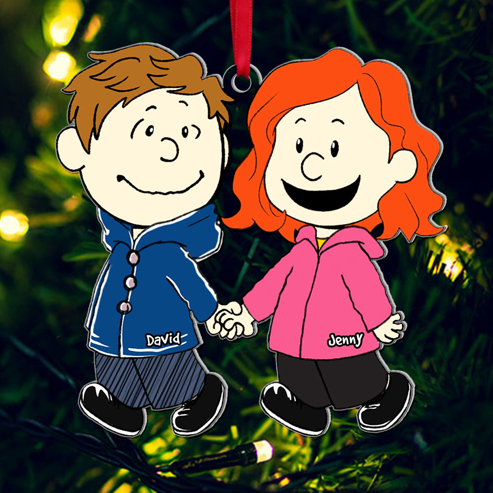 Personalized Gifts For Couple Christmas Ornament Cute Cartoon Couple 01ACAC091124