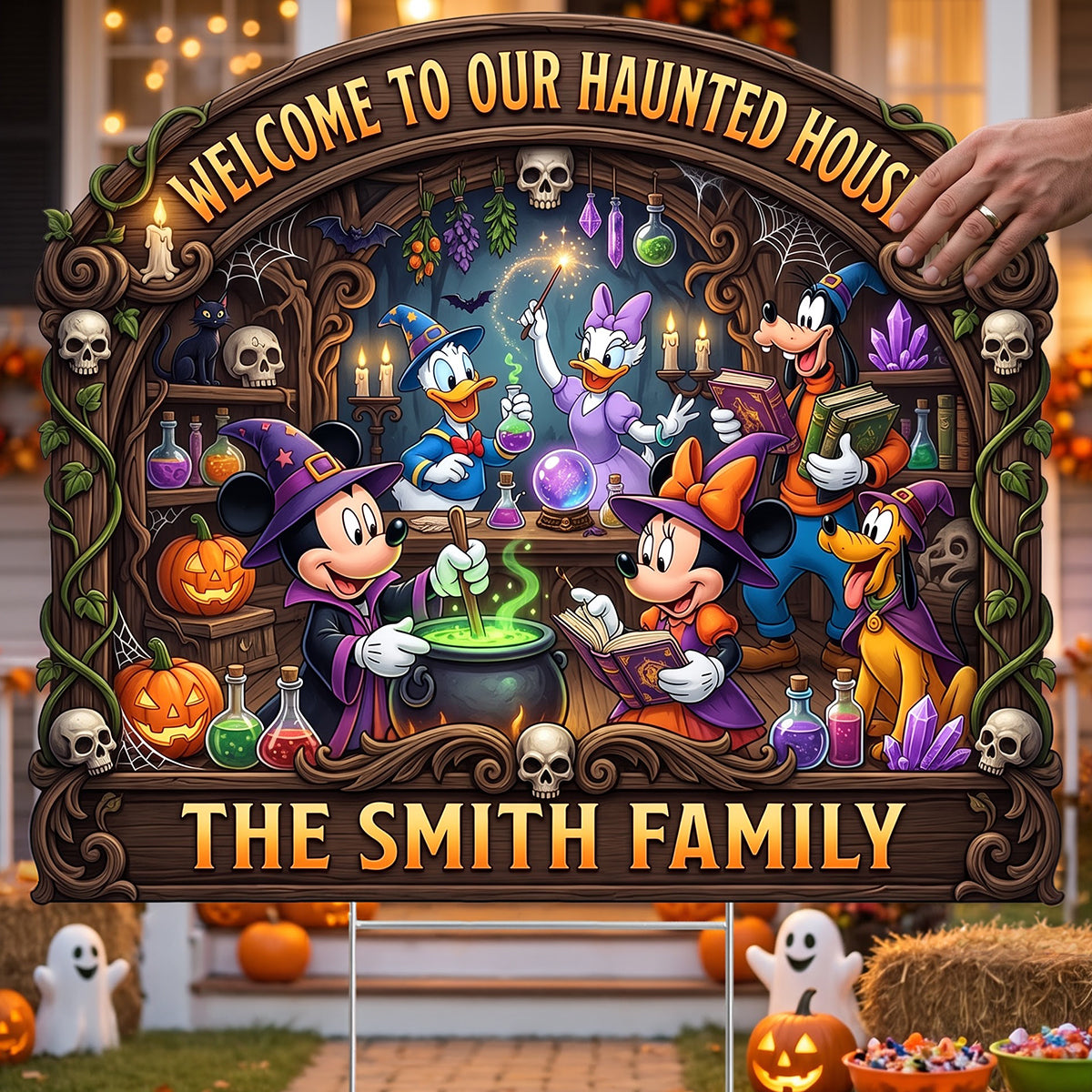 Welcome To The Haunted Crew Yard Sign - Personalized Gifts For Family 08TODT040826-Homacus