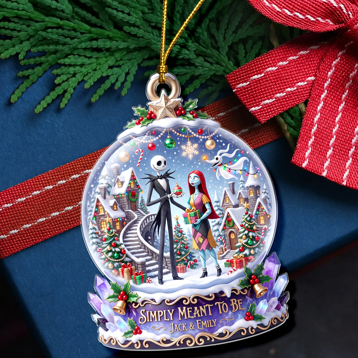 Spooky In Love Acrylic Ornament - Personalized Christmas Gifts For Couples 05haqn110826