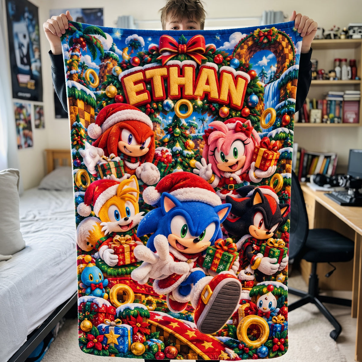 Festive Ring Adventure Blanket - Personalized Gifts For Game Lovers 04NATN201026-Homacus