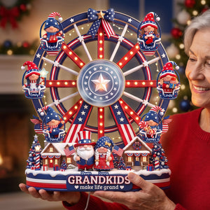 USA Gnome Grandkids Ferris Wheel Acrylic Light Box - Personalized Gifts For Christmas 02paqn270826