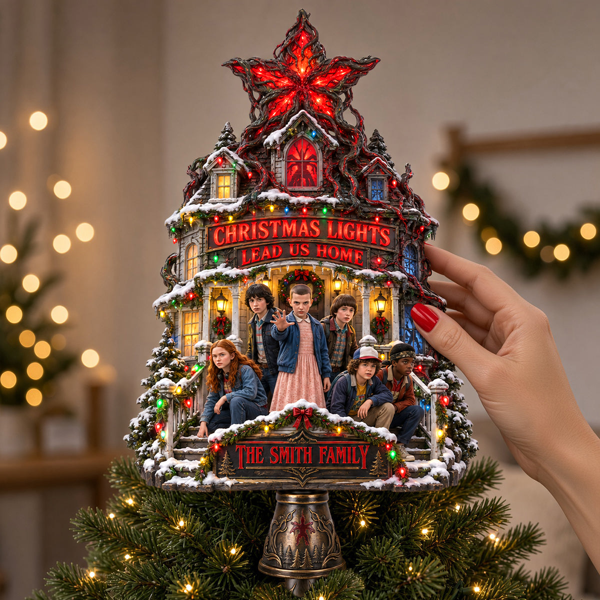 Lights Lead Us Home Christmas Topper - Personalized Gifts For Family 02hadh170926-Homacus