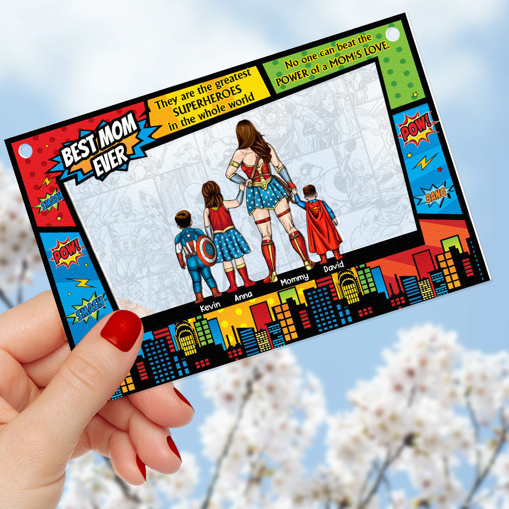 Personalized Gifts For Mom Window Hanging Suncatcher, Best Mom Ever 02HUDT310325PA-Homacus