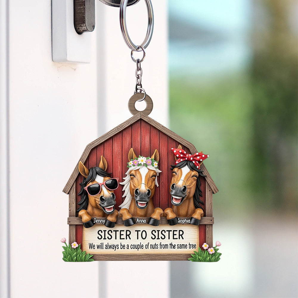 Funny Horse Gang Keychain - Personalized Gifts For Sisters 03qhtn300525-Homacus