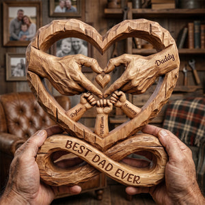 Dad Fist Bump Heart Plaque, Personalized Gifts For Dads 02QHDH140526-Homacus