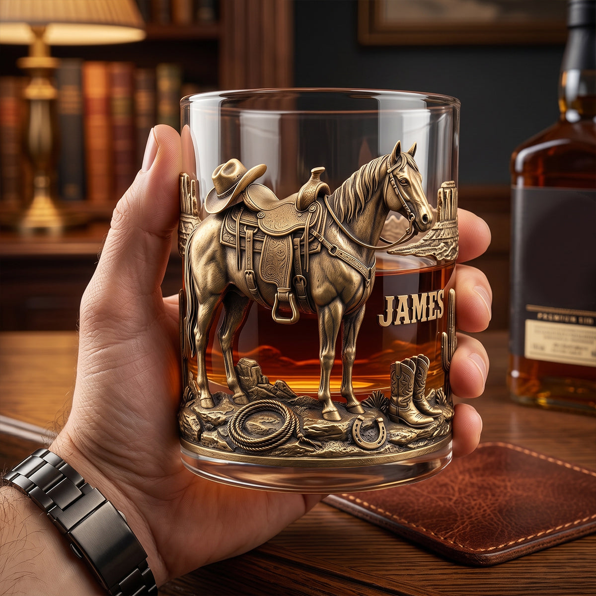 Horse Cowboy Round Glass - Personalized Gifts For Horse Lovers 04TYTN290626-Homacus