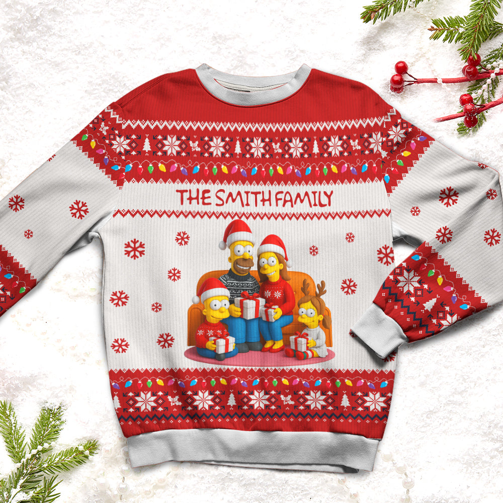 Custom Photo Christmas Gifts For Family Ugly Sweater 04natn250825-Homacus