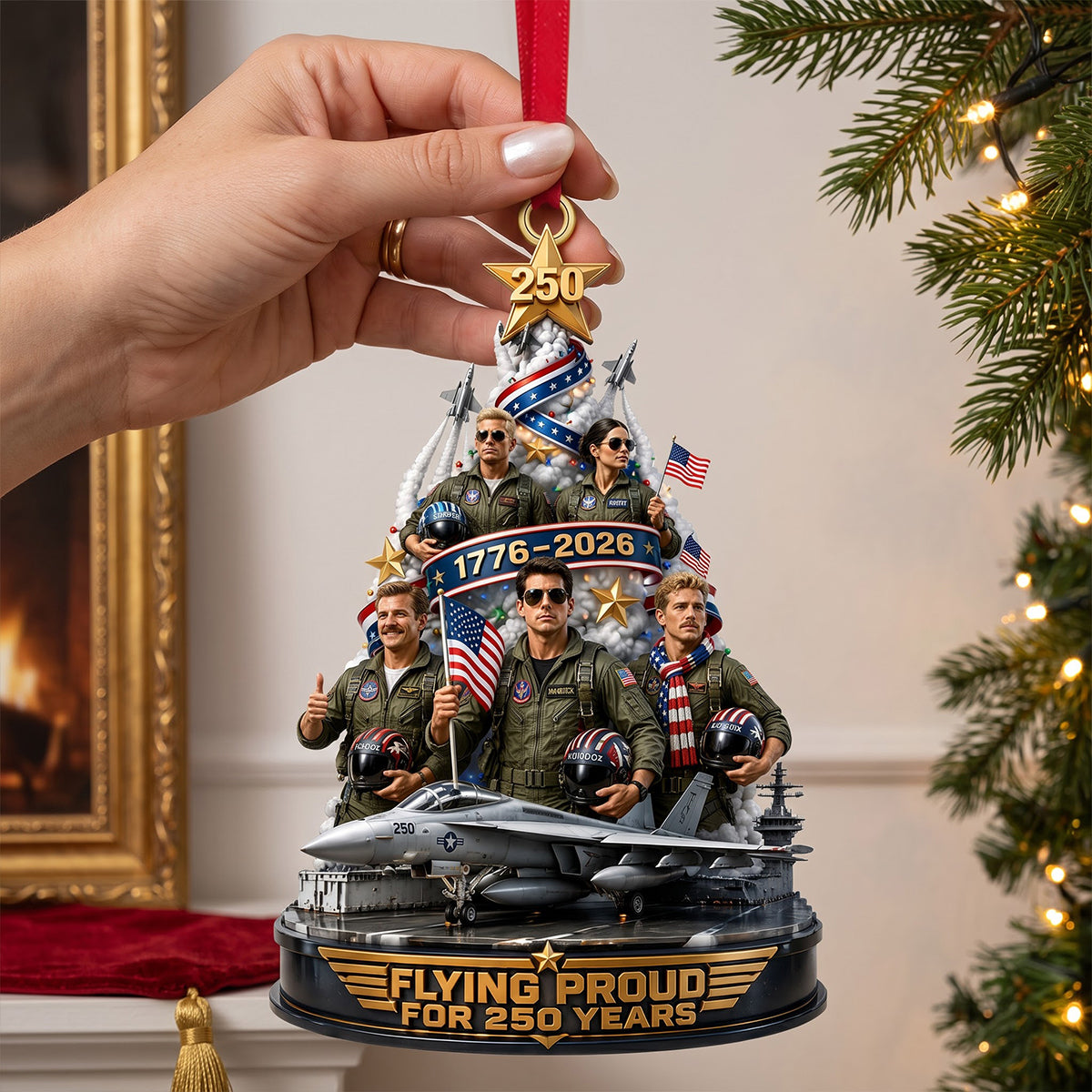 Flying Proud For 250 Years Acrylic Ornament - Personalized Christmas Gift 03tytn240826