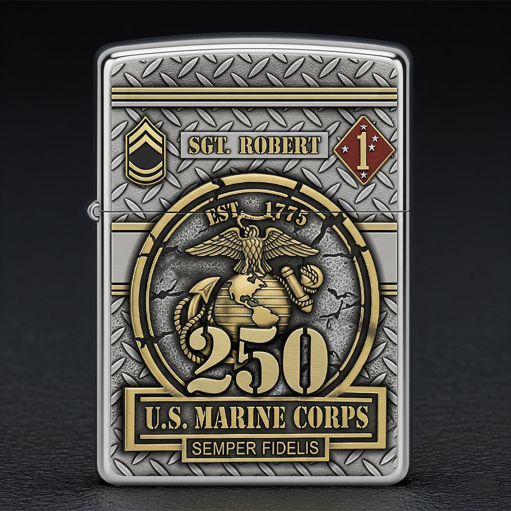Military 250th Anniversary Flame Lighter - Custom Branch Division Logo For Veteran-Homacus