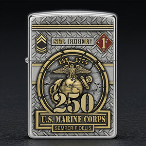 Military 250th Anniversary Zippo Lighter, Personalized Gifts For Veteran 02qhtn300725-Homacus