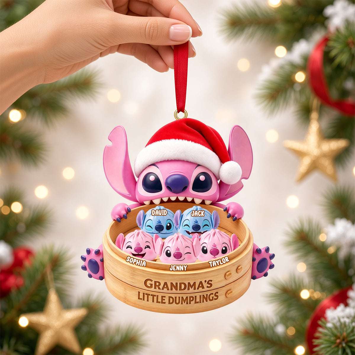 Grandma's Adorable Grandkids Christmas Ornament - Personalized Gifts For Grandma 02OHTN051026-Homacus