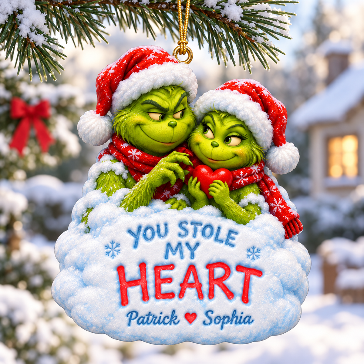 You Stole My Heart Furry Mischief Couple Ornament - Personalized Christmas Gifts For Couples 02toqn211026-Homacus