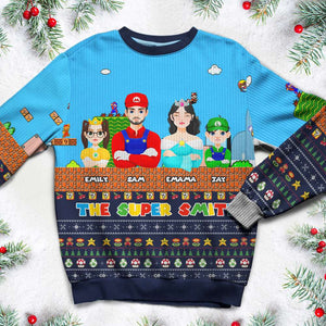 Personalized Christmas Gift for Family, Cartoon Family Ugly Sweater 04TOMH151024PA-Homacus