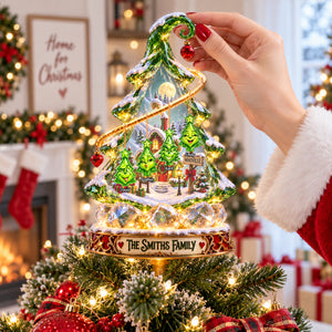 Whimsical Family Acrylic Christmas Tree Topper - Personalized Gifts For Family 03ohqn070926