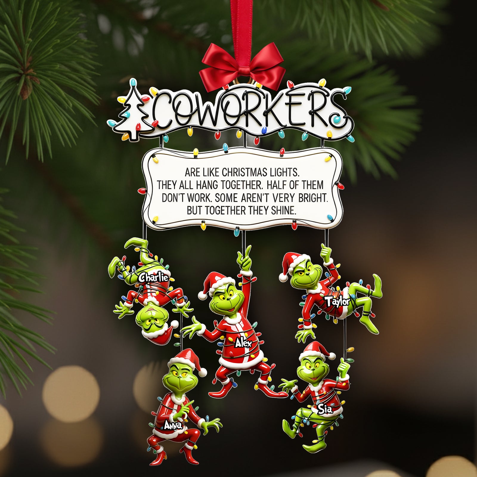 Fun Co-workers Hanging Together Ornament - Personalized Gifts For Collague 01QHLU091025-Homacus