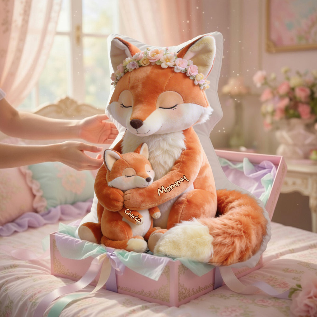 Fox Mom Pillow - Personalized Gifts For Mom 03PGLU170326-Homacus