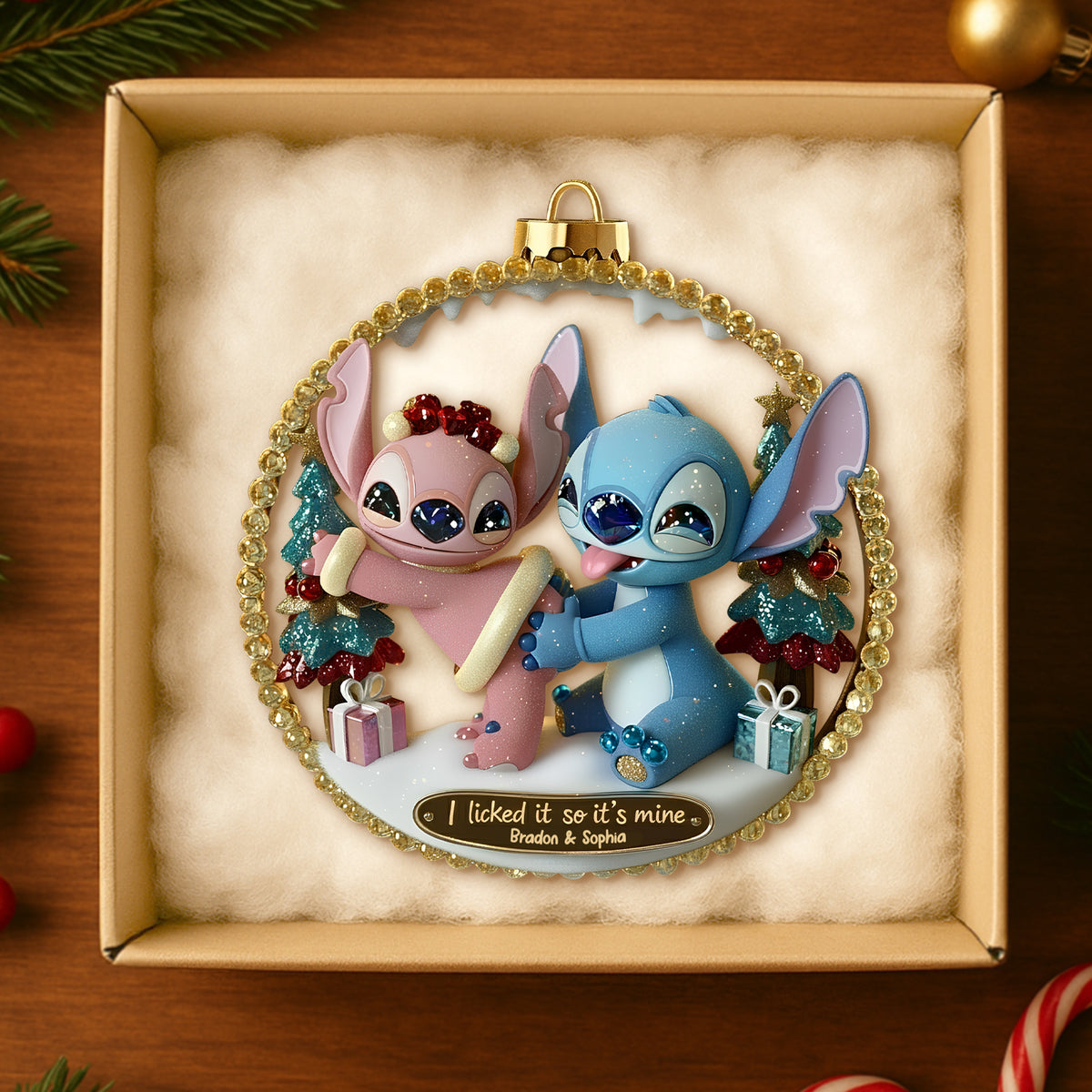 Spicy Alien Couple Ornament - Personalized Christmas Gifts For Couples 02TGTN160925-Homacus