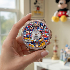 Lovely Characters - Celebrated America 250th Anniversary Mesh Strap Quartz - Personalized Gifts For Patriots 02nalu270526-Homacus