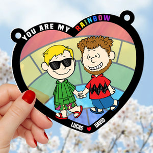 Personalized Gifts For LGBT Couple Suncatcher Ornament 02natn180624hh-Homacus