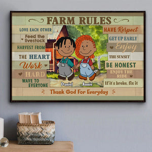 Personalized Gifts For Farmer Couples Canvas Print Farm Rules 02KALU150125HG-Homacus