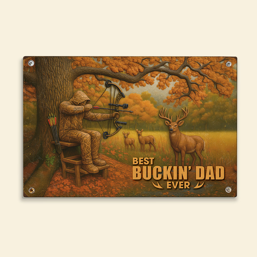 Hunting Dad Print Metal Sign - Personalized Gifts For Father 02HUQN020525-Homacus