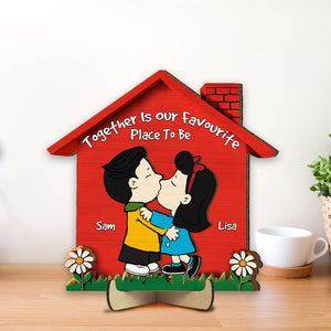 Personalized Gifts For Couple Wood Sign Kissing Couple 02OHMH041224HG-Homacus