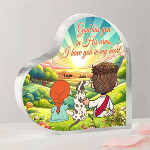 Personalized Gifts For Dog Lovers Heart Plaque, God Has You In His Arms 04TGMH070325HG-Homacus