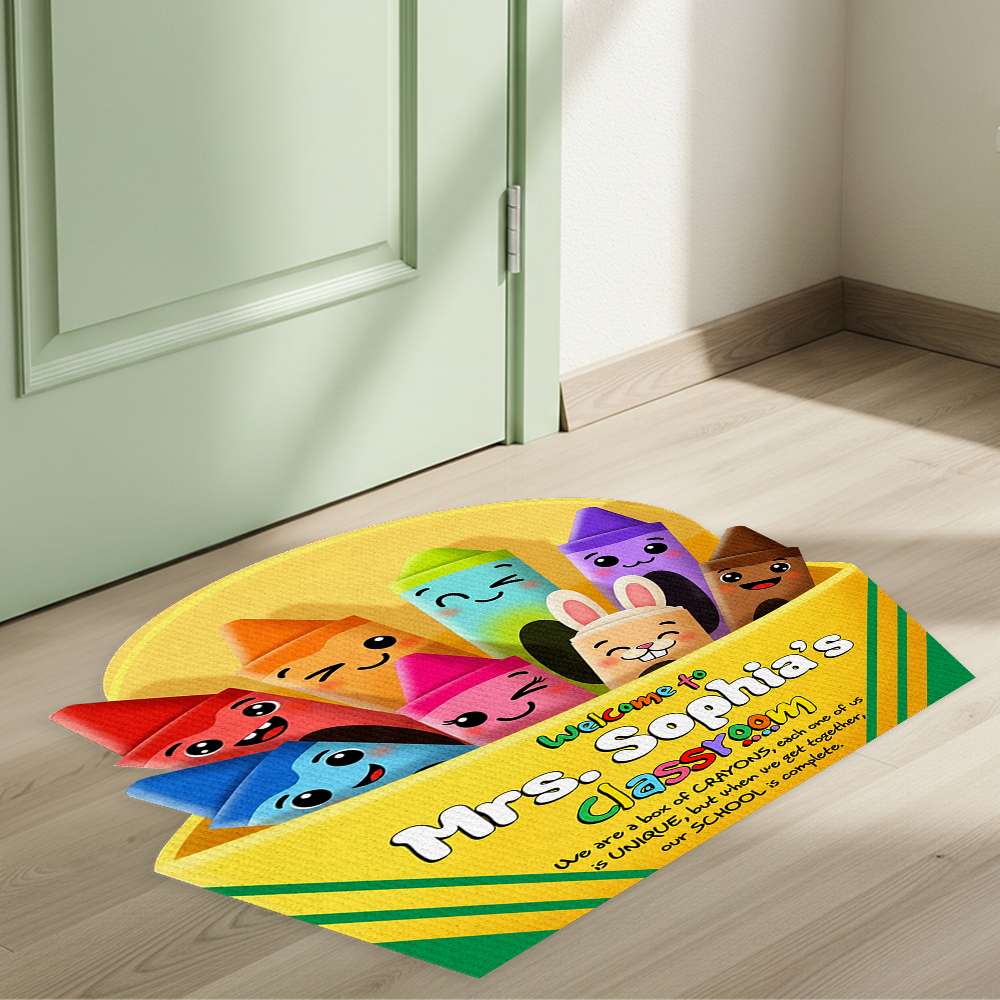Colorful Crayon Box Doormat - Personalized Gifts For Teacher 06HULU220725-Homacus