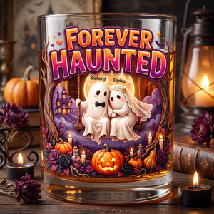 Forever Couple Halloween Round Glass - Personalized Gifts For Couple 07TOQN010826-Homacus