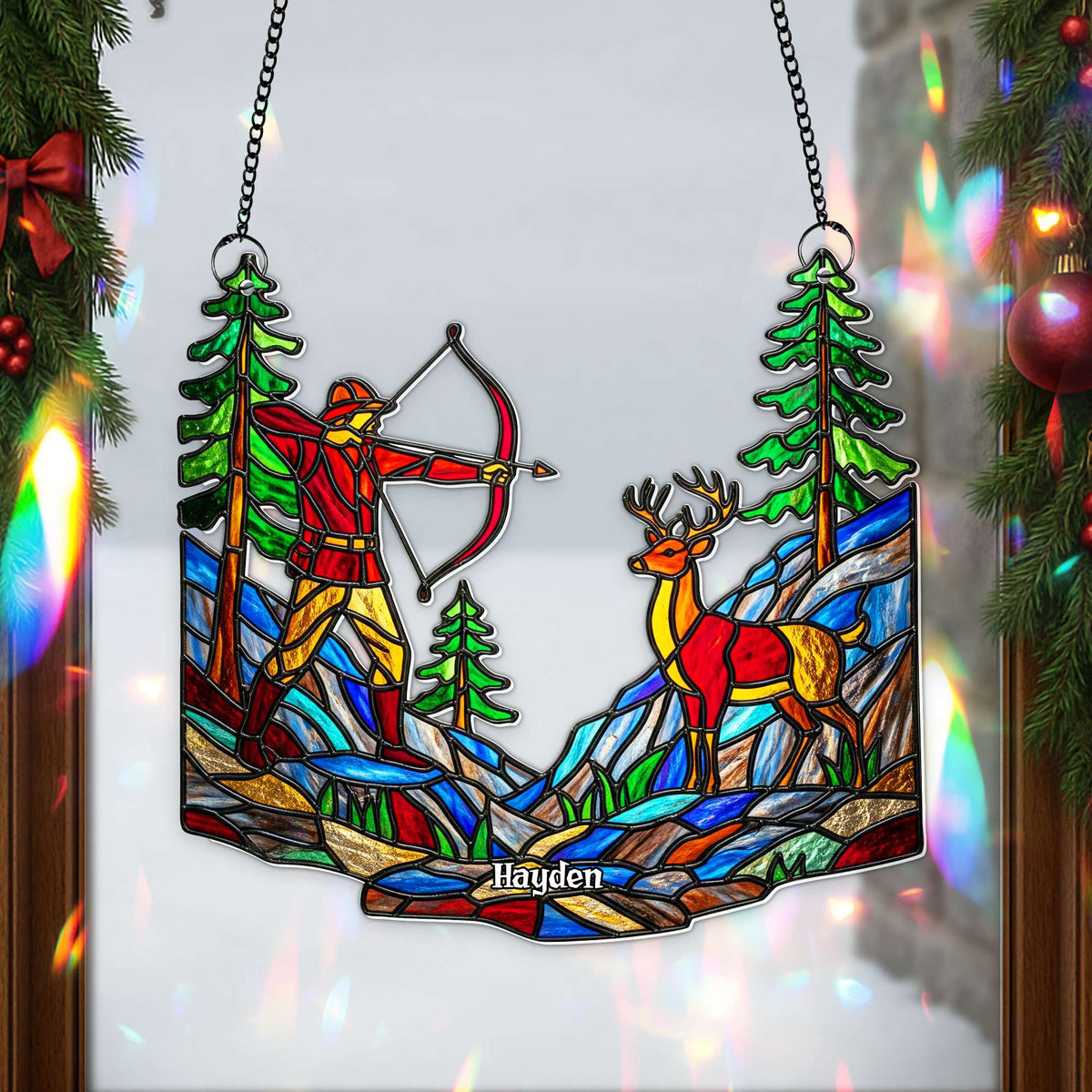 Hunter’s Shot Suncatcher Ornament - Personalized Christmas Gifts For Hunters 02OHLU070825-Homacus