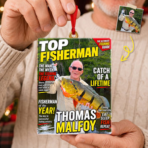 Custom Photo Fishing Christmas Ornament - Personalized Gifts For Fishing Lovers 01hudh260826