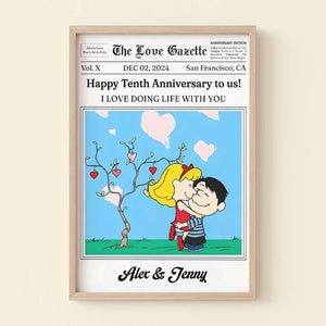 Personalized Gifts For Couples Canvas Happy Anniversary Newspaper 01TGMH191224HG-Homacus