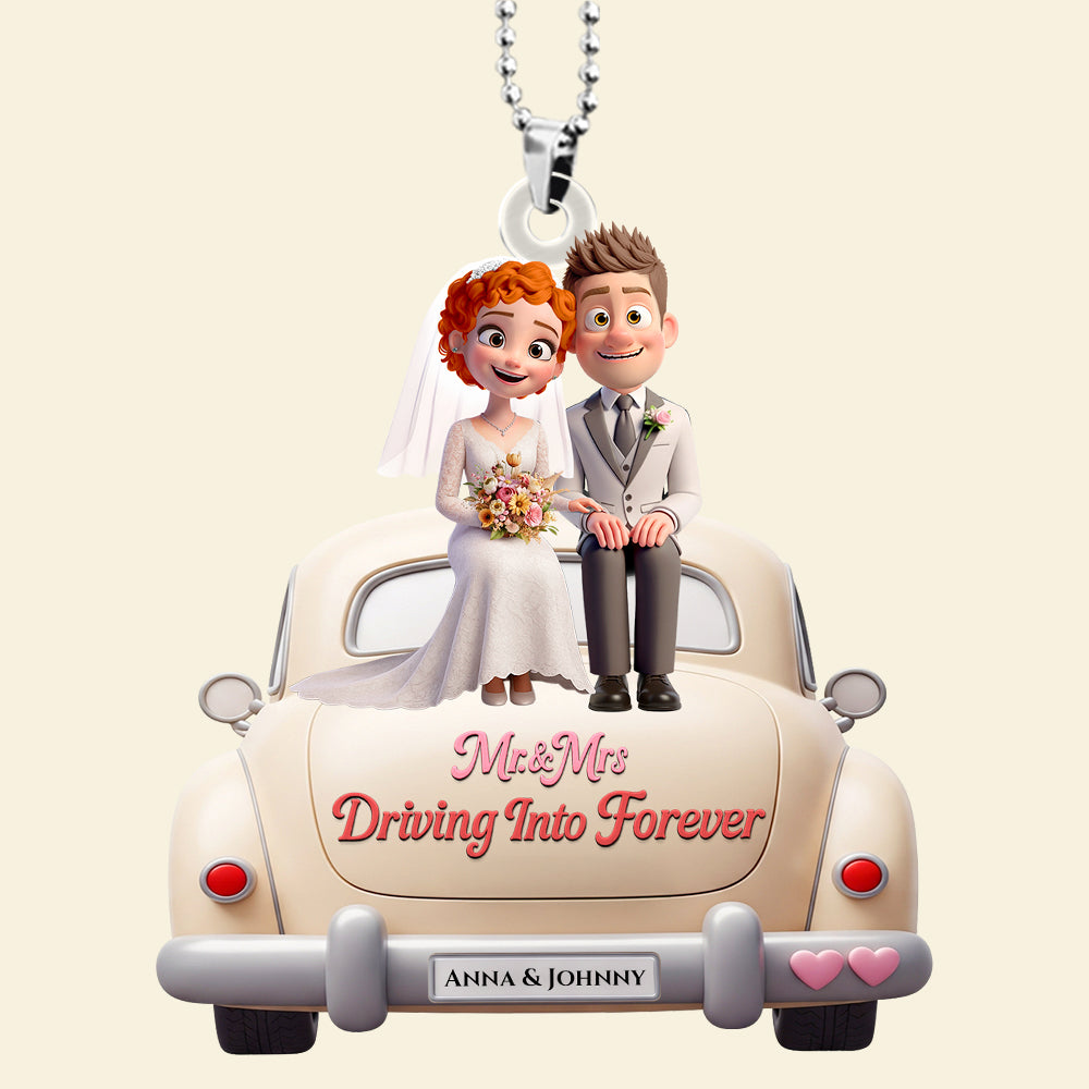 Bride & Groom Car Ornament Personalized Gifts For Couple 04PGDT140725PA-Homacus
