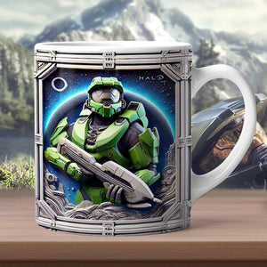 Halo Infinite Science-Fiction 3D Effect Artwork - Gamer Mug-Homacus