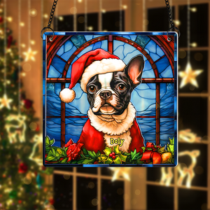 Personalized Christmas Gifts For Dog Lovers Suncatcher Ornament Boston Terrier Dog 05hupu090924-Homacus