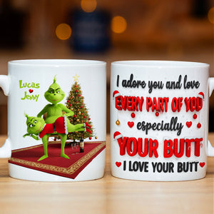 Naughty Green Monster Personalized Gifts For Couple Christmas Coffee Mug 03natn120925