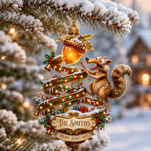 Funny Saber-Tooth Squirrel Side Ornament - Personalized Gifts For Family Christmas Ornament 03HAQN240826-Homacus